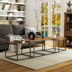 3pc Fondaine Nesting Coffee Table Set Natural Oak - HOMES: Inside + Out -Side Tables Sales unnamed file 9002