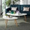 Olida Double Coffee Table - White / Oak - Safavieh -Side Tables Sales unnamed file 9008