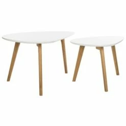 Olida Double Coffee Table - White / Oak - Safavieh -Side Tables Sales unnamed file 9010