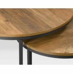 Fort Worth Wood Grain Finish Nesting Coffee Table Brown - CorLiving -Side Tables Sales unnamed file 9027