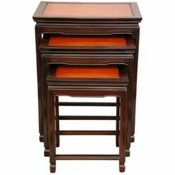 Rosewood Nesting Tables - Oriental Furniture Black Walnut -Side Tables Sales unnamed file 9038