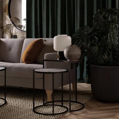 Moon Phases Nesting End Tables White Marble/Glass - Mr. Kate 3 Moon Phases Nesting End Tables White Marble/Glass - Mr. Kate