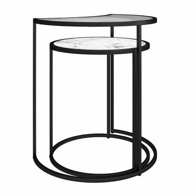 Moon Phases Nesting End Tables White Marble/Glass - Mr. Kate 4 Moon Phases Nesting End Tables White Marble/Glass - Mr. Kate - Image 2