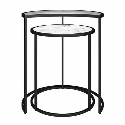 Moon Phases Nesting End Tables White Marble/Glass - Mr. Kate 5 Moon Phases Nesting End Tables White Marble/Glass - Mr. Kate - Image 3
