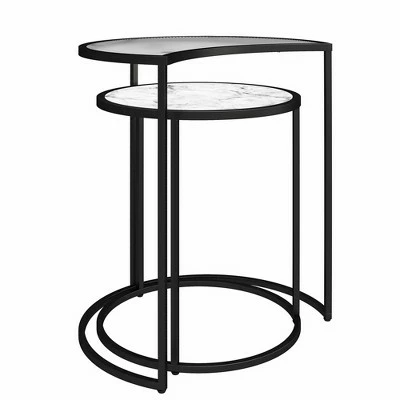 Moon Phases Nesting End Tables White Marble/Glass - Mr. Kate 6 Moon Phases Nesting End Tables White Marble/Glass - Mr. Kate - Image 4