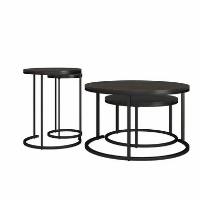 Room & Joy Claret Nesting Coffee and End Table Bundle Espresso/Black Metal - Room & Joy 5 Room & Joy Claret Nesting Coffee and End Table Bundle Espresso/Black Metal - Room & Joy - Image 3