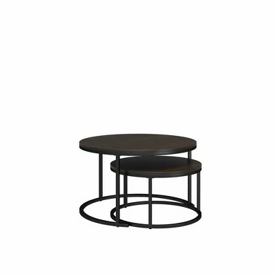 Room & Joy Claret Nesting Coffee and End Table Bundle Espresso/Black Metal - Room & Joy 6 Room & Joy Claret Nesting Coffee and End Table Bundle Espresso/Black Metal - Room & Joy - Image 4