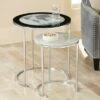 Studio 55D Modern Chrome Plated Metal Round 2-Piece Nesting Tables Set Silver Glass Tabletop Moon Stand for Living Room Home House 1 Studio 55D Modern Chrome Plated Metal Round 2-Piece Nesting Tables Set Silver Glass Tabletop Moon Stand for Living Room Home House -Side Tables Sales unnamed file 9073