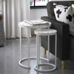 Amelia Nesting Tables Terrazzo - Cosmoliving By Cosmopolitan