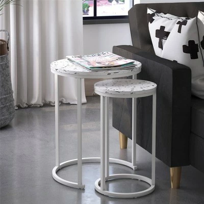 Amelia Nesting Tables Terrazzo - Cosmoliving By Cosmopolitan 3 Amelia Nesting Tables Terrazzo - Cosmoliving By Cosmopolitan