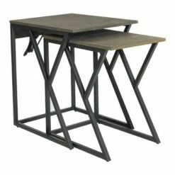 2pc Segovia Nesting Tables Gray - OSP Home Furnishings