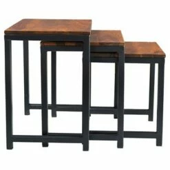 3pc Reclaimed Sheesham Wood and Iron Nesting Table Set Natural- Timbergirl -Side Tables Sales unnamed file 9129