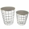 Hastings Home Farmhouse-Style Wire and Wood Nesting Tables - 2 Pcs, Gray -Side Tables Sales unnamed file 9131