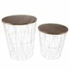 Hastings Home Wire and Wood Nesting Tables - 2 Pieces, White -Side Tables Sales unnamed file 9145