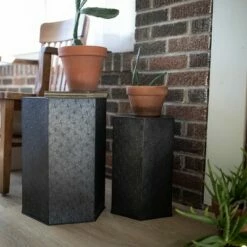 Set of 2 Black Metal Accent Tables - Foreside Home & Garden -Side Tables Sales unnamed file 9158