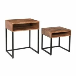 Set of 2 Giocoso Nesting Tables Brown/Black - Treasure Trove Accents -Side Tables Sales unnamed file 9170