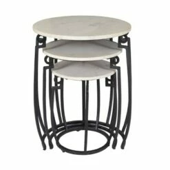 Set of 3 Amsterdam Nesting Tables Black - Treasure Trove Accents