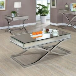 2pc Lila Occasional Table Set Chrome - HOMES: Inside + Out