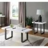 2pc Druse Coffee Table Set White/Black - miBasics