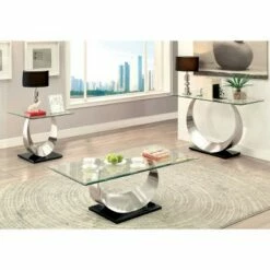 3pc Juliana Occasional Table Set Satin Gray - HOMES: Inside + Out
