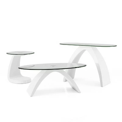 3pc Gummerton Glass Top Coffee Table Set - miBasics Black 9 3pc Gummerton Glass Top Coffee Table Set - miBasics Black - Image 7