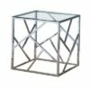 Set of 3 Industrial Tables with Open Geometric Base Silver/Clear - Benzara 1 Set of 3 Industrial Tables with Open Geometric Base Silver/Clear - Benzara -Side Tables Sales unnamed file 988