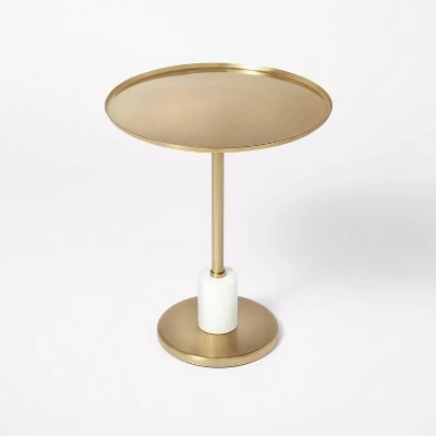 Threshold Designed W/Studio McGee Fielding Pedestal Accent Table - Threshold™ designed with Studio McGee Aged Brass 4 Threshold Designed W/Studio McGee Fielding Pedestal Accent Table - Threshold™ designed with Studio McGee Aged Brass - Image 2